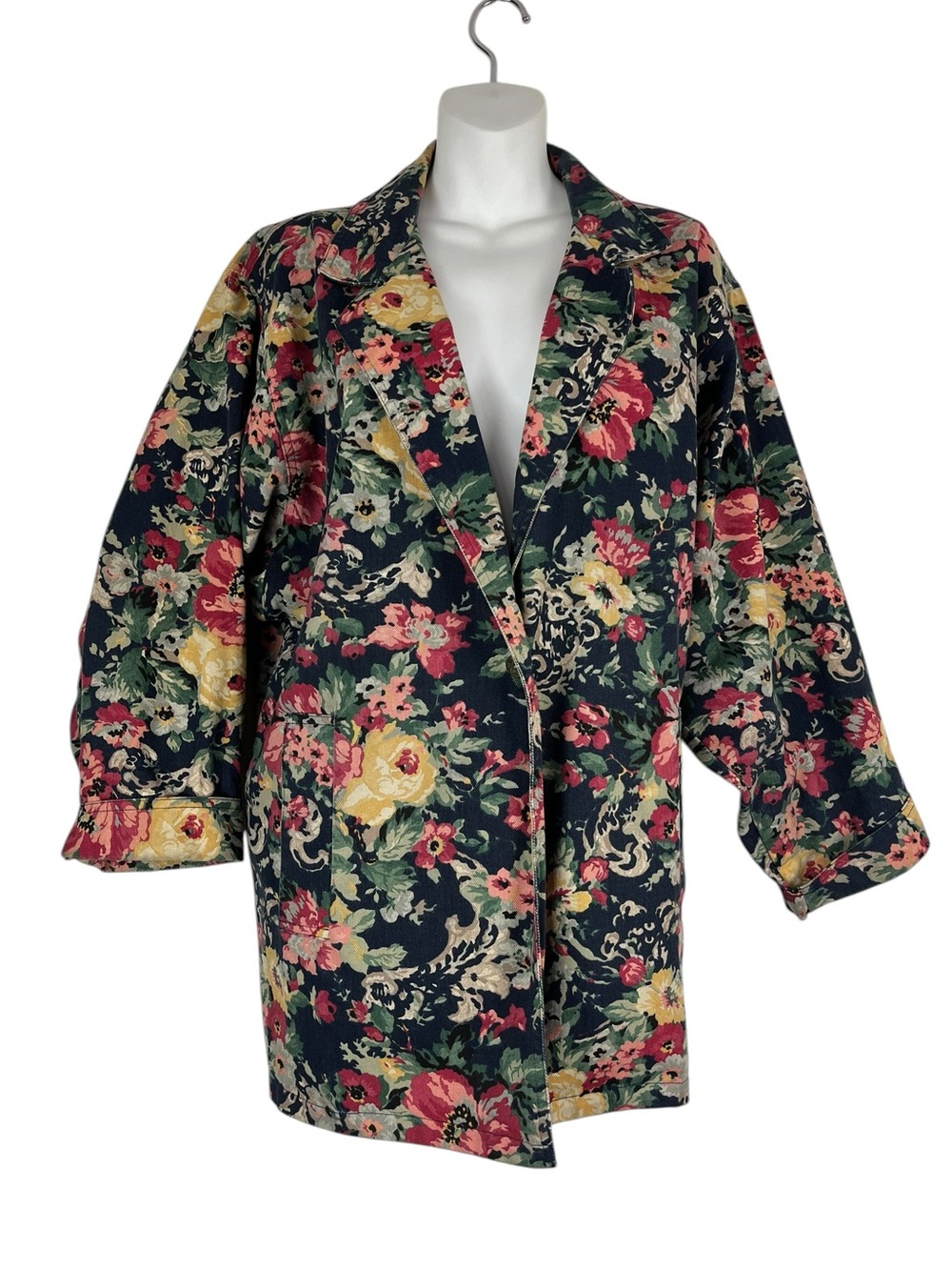 Vintage On The Verge Floral Tapestry Oversized Blazer Jacket One Size Fits Most